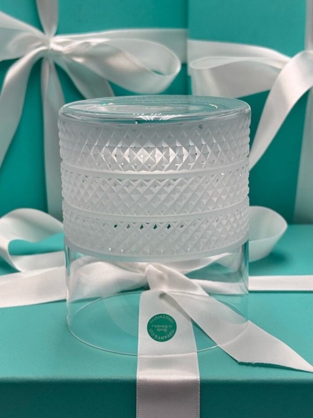 NEW - Tiffany & Co. Diamond Point Lead Crystal Glass One Double Old Fashioned 4” - Picture 6 of 10